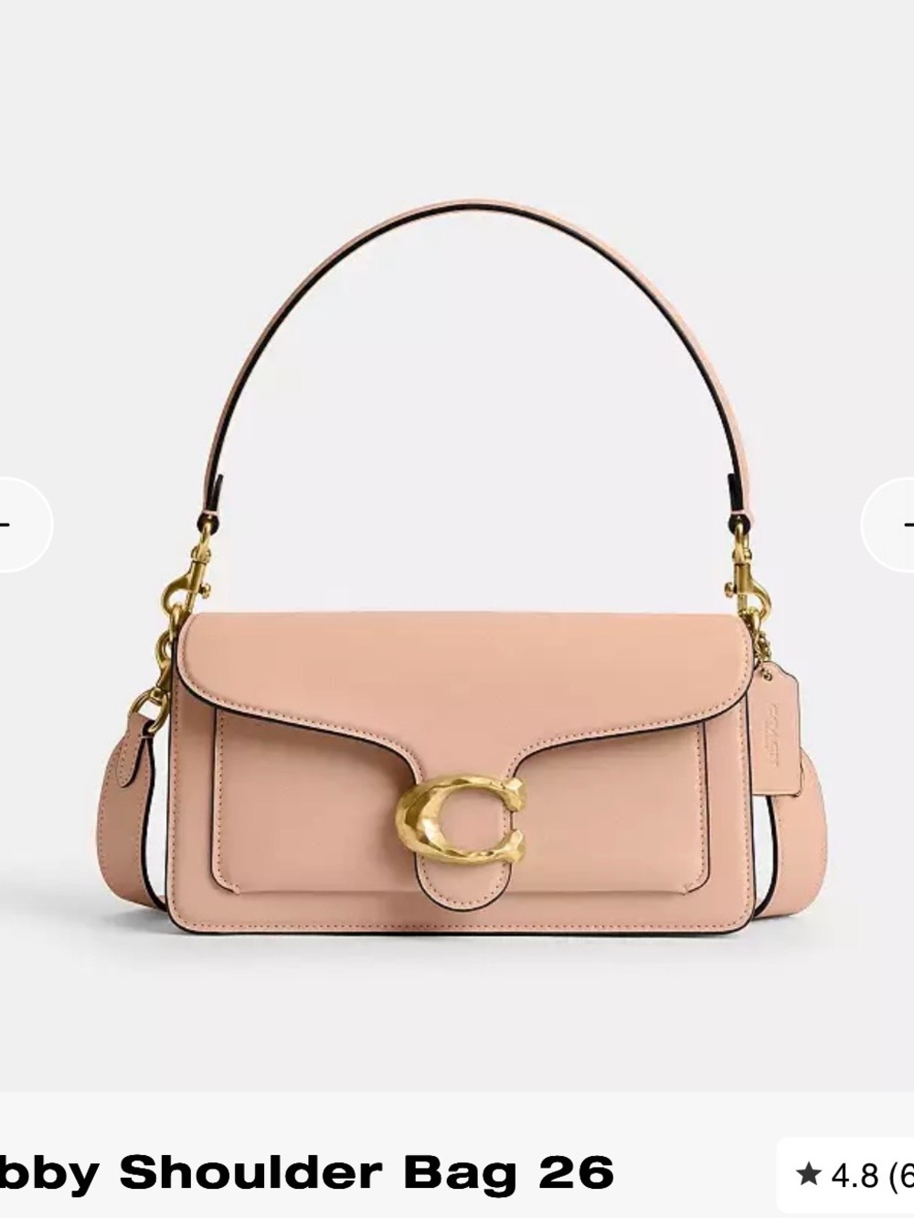 NWT Coach Tabby 26 Shoulder Bag with Gold Hardware in Cream/Pink